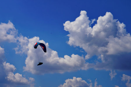 Paragliding on a sunny day
