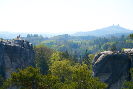 Rocky formation near Hruba Skala,Czech republicの写真素材