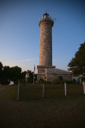 <p>Lighthouse in the evening Savudria Croatia</p>の写真素材