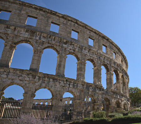 Colosseum in Pula, Croatia. Roman amphitheatreのeditorial素材