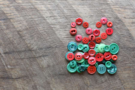 a christmas gift made with sewing buttonsの写真素材