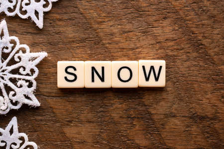 Christmas background on woodの写真素材