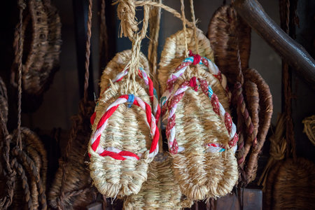 Straw sandals for women
