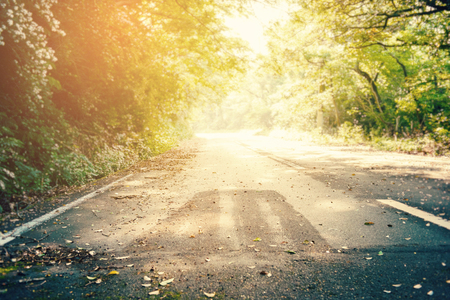 Scenery of the abolished road.の写真素材