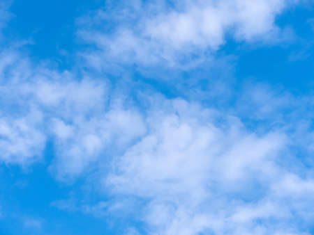 beautiful in nature of cloudscape the blue sky with white fluffy cloud fresh ozone in morning of sunny day for landscape and blur backgroundの写真素材