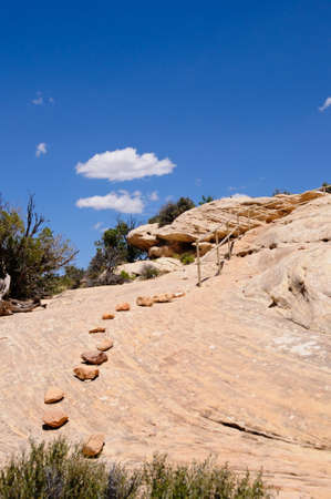Trail to horse collar ruins, Natural Bridges National Monumentの写真素材