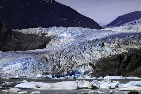 The Mendenhall Glacier in Juneau Alaskaの写真素材