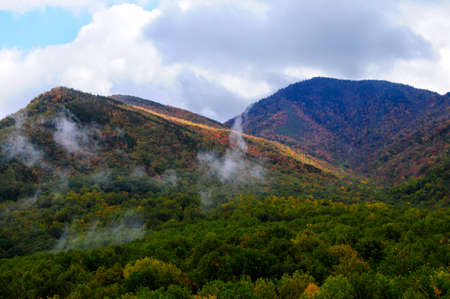 Fall colors in the smoky mountainsの写真素材
