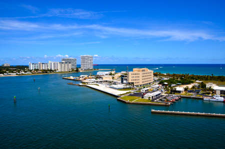 Port Everglades and Ft  Lauderdale in the back groundの写真素材