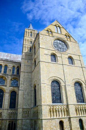 Canterbury Cathedral against a blue skyの写真素材