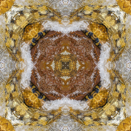 Polysimmetrical tracery made of clear water and boulders. The multiaxial kaleidoscope based on...