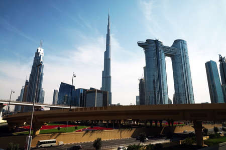 Dubai, UAE February 20, 2020: the tallest building in the world Burj Khalifaのeditorial素材