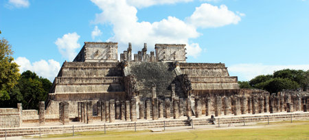 Maya, Mexico December 12, 2012: Ancient pyramid of the ancient city of Maya