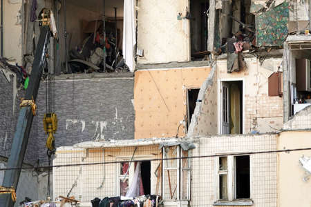 Kiev, Ukraine June 22, 2020: The consequences of a gas explosion in a building in Kievのeditorial素材