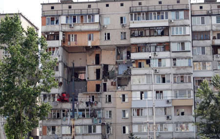 Kiev, Ukraine June 22, 2020: The consequences of a gas explosion in a building in Kievのeditorial素材