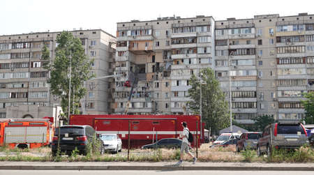 Kiev, Ukraine June 22, 2020: The consequences of a gas explosion in a building in Kievのeditorial素材