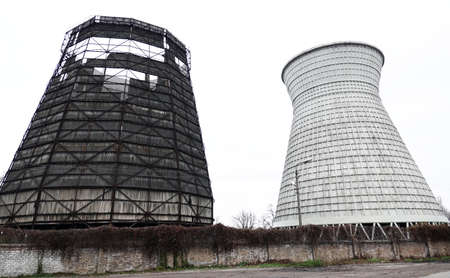 Kiev, Ukraine November 25, 2020: Huge Pipes - Combined Heat and Power Plantのeditorial素材
