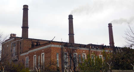 Kiev, Ukraine November 25, 2020: Huge Pipes - Combined Heat and Power Plantのeditorial素材