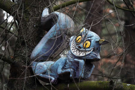 Kiev, Ukraine January 11, 2021: Fairy tale characters in the park made of woodのeditorial素材