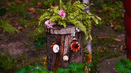 The stump in my garden turned into a fairytale heroのeditorial素材