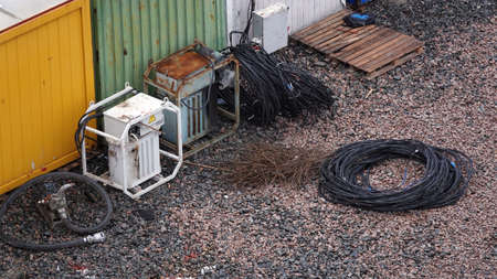 Kiev, Ukraine March 13, 2019: Foundation zero cycle construction, concrete piles at construction siteのeditorial素材