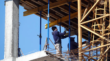 Kiev, Ukraine March 18, 2020: the construction of a high-rise building