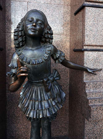 Kiev, Ukraine December 16, 2019: Statue of the "Malvina" puppet theater in the city of Kievのeditorial素材