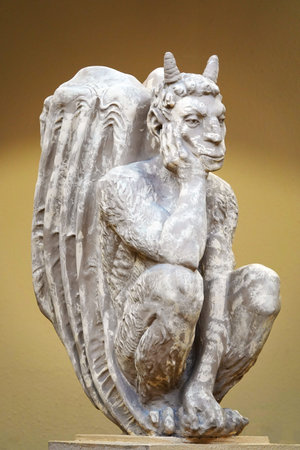 Kiev, Ukraine October 28, 2020: Statue Chimera in the store Dream Town in the city of Kiev