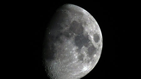 The moon on a black background with large craters