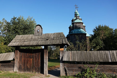 Kyiv, Ukraine September 30, 2021: Open Air Museum - Old wooden church of St. Paraskeva (Pyatnitsa)...