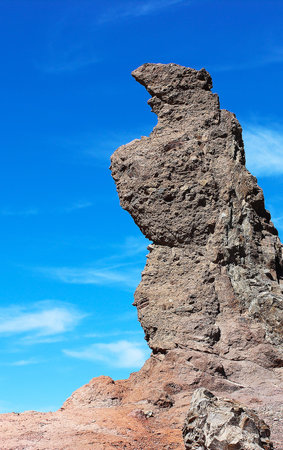 Canaries, Spain March 21, 2013: huge canyons and sheer cliffs with large stonesのeditorial素材