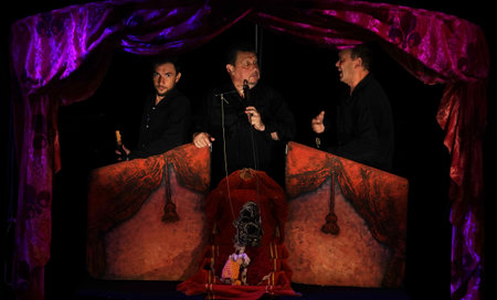 Kyiv, Ukraine September 1, 2023: Artists of the Kyiv State Puppet Theater who control puppets in performancesのeditorial素材