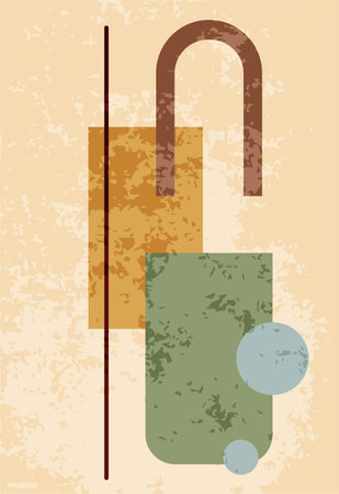 Artwork poster of vector abstract symbols with bold geometric shapesのイラスト素材