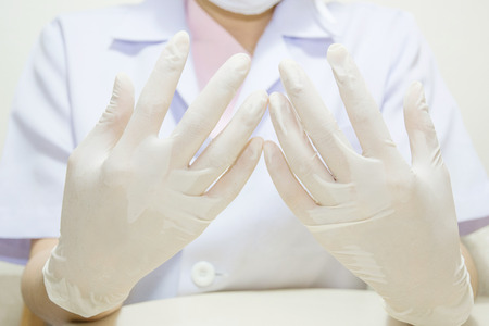 Medical glove to protection and care for patients. Close.upの写真素材
