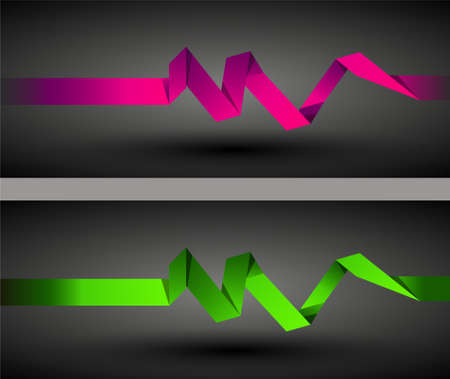 Trendy Colors Origami Ribbons. EPS10. のイラスト素材