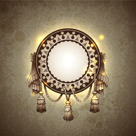 Vector decorative ornamental background with vintage vignette. のイラスト素材