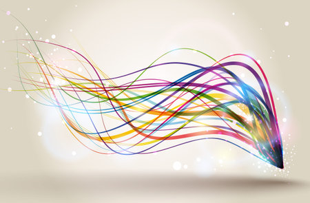 Abstract background with colorful lines のイラスト素材