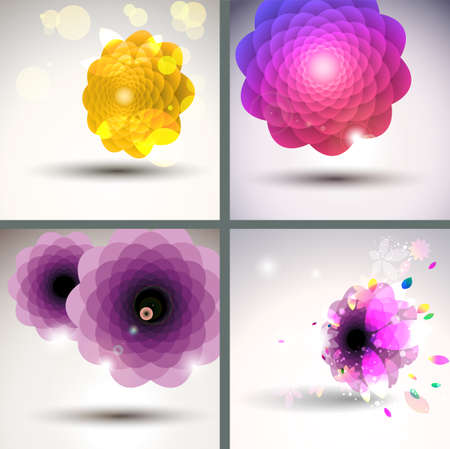 Abstract flower backgrounds singe flower set  のイラスト素材