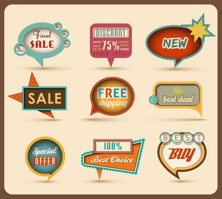 The new retro speech bubbles signs collection  Vector Illustration  のイラスト素材