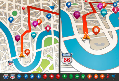 Navigational Map with Icons