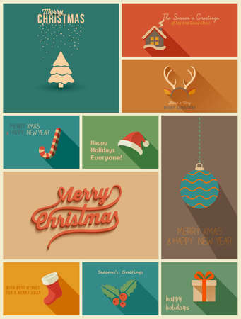 Collection of Holidays cards. Vector Illustrationのイラスト素材