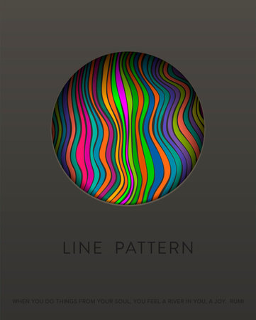 Wavy Line Pattern Circle, Abstract Illustration