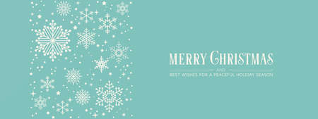 Christmas background, banner, frame, header, background or greeting card design with snowflakes. Vector Illustration.のイラスト素材