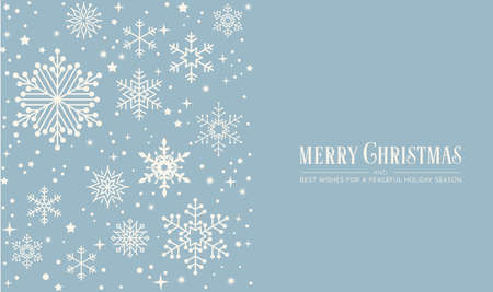 Christmas background, banner, frame, header, background or greeting card design with snowflakes. Vector Illustration.のイラスト素材