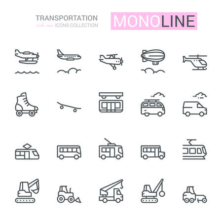 Transportation Icons, side view, part IV. Monoline concept
The icons were created on a 48x48 pixel aligned, perfect grid providing a clean and crisp appearance. Adjustable stroke weight.の写真素材