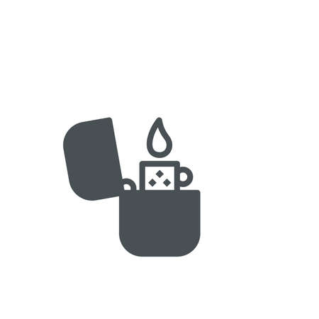 Fire lighter solid and line icon. Symbol, logo vector illustration.のイラスト素材