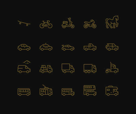 Road Transport Icons, Side View. Monoline concept
The icons were created on a 48x48 pixel aligned, perfect grid providing a clean and crisp appearance. Adjustable stroke weight.のイラスト素材