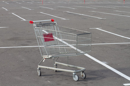 empty market cart on parking