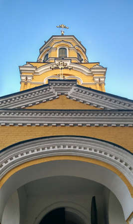 bottom view of the  old christian Orthodox Churchの写真素材