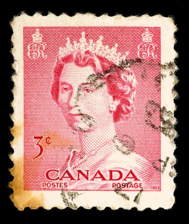 Vintage Canadian postage stampのeditorial素材